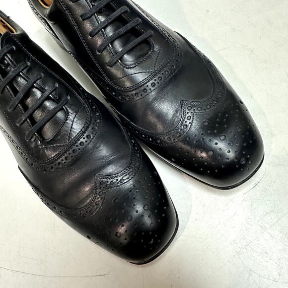 EXCELLENT J.M. Weston 607 Richelieu Oxford Wingtip Black France UK 7.5 / US 8.5 - Picture 3 of 14